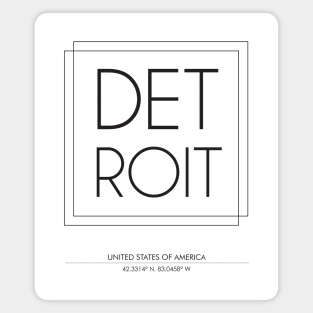 Detroit city Minimal Typography 2 Magnet